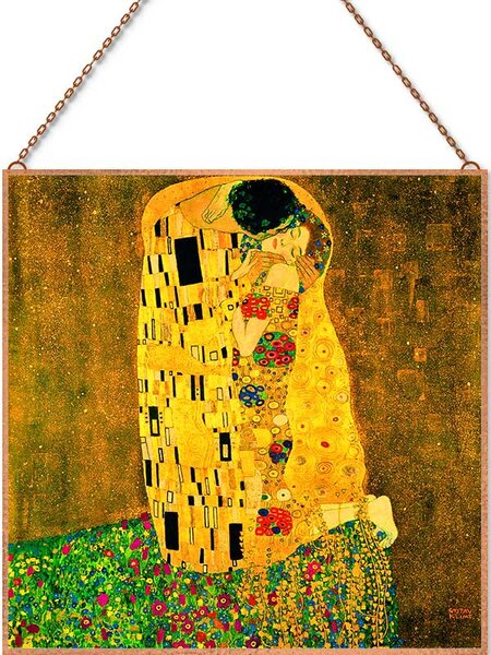 Gustav Klimt - A csók üvegkép, falikép