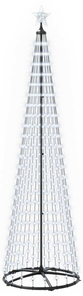 LED-es kúpos karácsonyfa 250 cm 470 LED Hideg fehér Acél Fehér