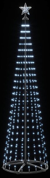 LED-es kúpos karácsonyfa 250 cm 470 LED Hideg fehér Acél Fehér