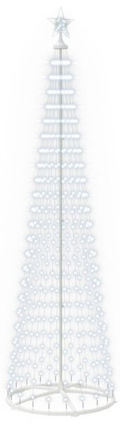 LED-es kúpos karácsonyfa 250 cm 470 LED Hideg fehér Acél Fehér