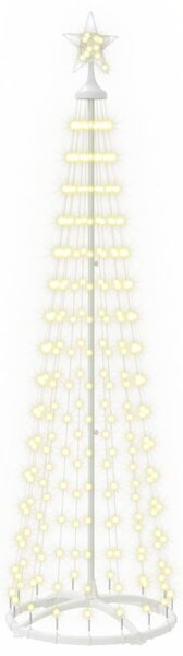 LED-es kúpos karácsonyfa 180 cm 250 LED Meleg fehér Acél Fehér