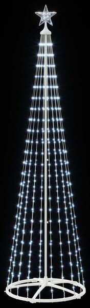 LED-es kúpos karácsonyfa 250 cm 470 LED Hideg fehér Acél Fehér