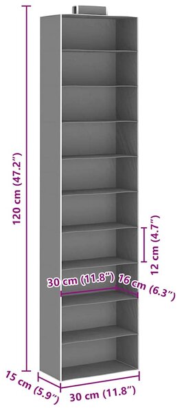 2 db szövet 10 polcos függő szekrényszervező