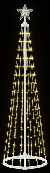 LED-es kúpos karácsonyfa 180 cm 250 LED Meleg fehér Acél Fehér