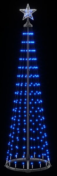LED-es kúpos karácsonyfa 180 cm 250 LED Kék Acél Fehér