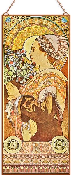 Alphonse Mucha - Bogáncs a parti fövenyről üvegkép, falikép