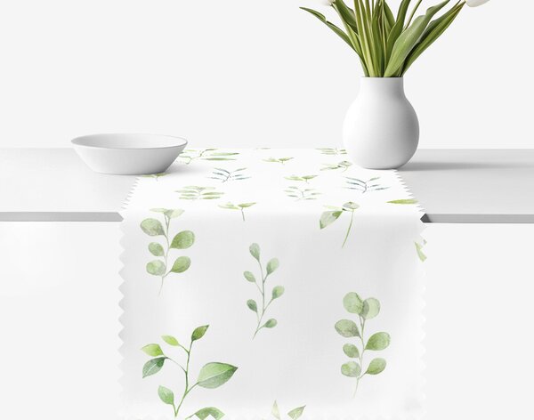 Goldea teflonbevonatú asztali futó - eukaliptusz levelek 35x120 cm