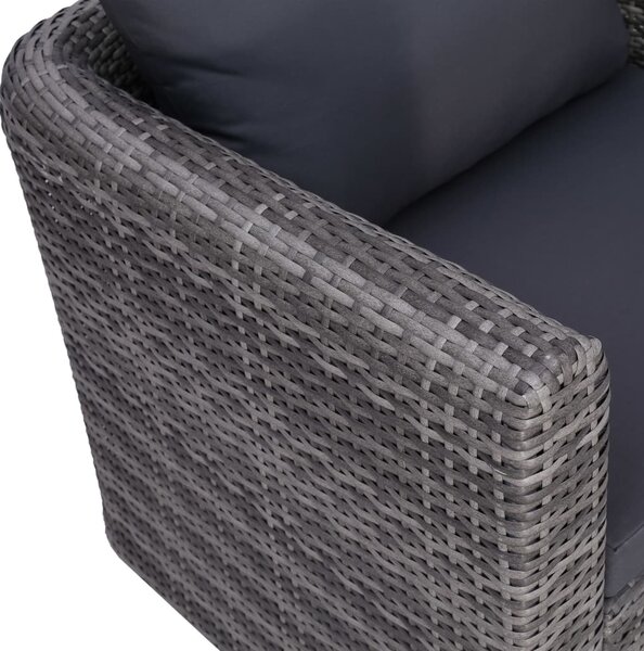 VidaXL szürke polyrattan kerti szék hát- és ülőpárnával