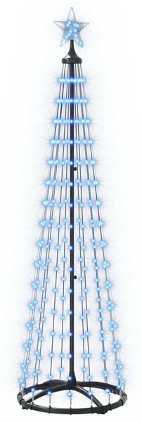 LED-es kúpos karácsonyfa 180 cm 250 LED Kék Acél Fehér