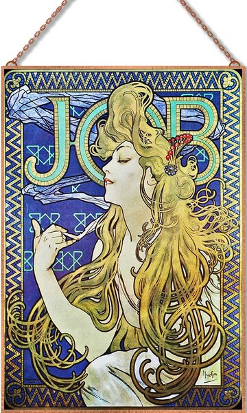 Alphonse Mucha-Job üvegkép, falikép
