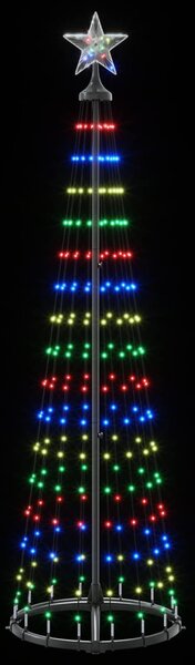 LED-es kúpos karácsonyfa 180 cm 250 LED Többszínű Acél Fehér