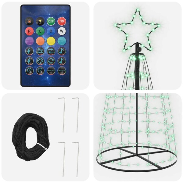 LED Karácsonyi Fenyő 300 cm 390 LED RGB Acél RGB
