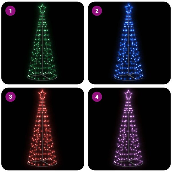 LED Karácsonyi Fenyő 180 cm 168 LED RGB Acél RGB