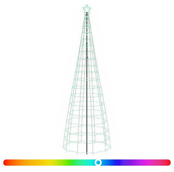 LED Karácsonyi Fenyő 300 cm 390 LED Többszínű Acél Fekete