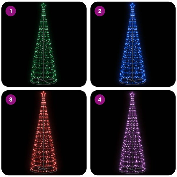 LED Karácsonyi Fenyő 300 cm 390 LED RGB Acél RGB