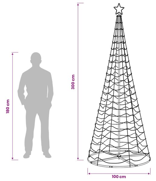 LED spirál karácsonyfa talppal EKENAS 250 cm 370 LED Kék