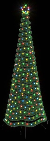 LED-es csillogó karácsonyfa földnyárssal EKENAS 250 cm 370 LED