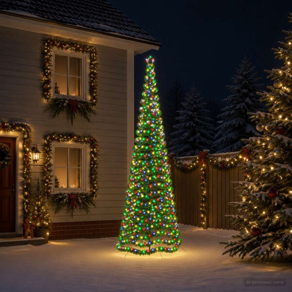 LED-es csillogó karácsonyfa földnyárssal EKENAS 400 cm 588 LED