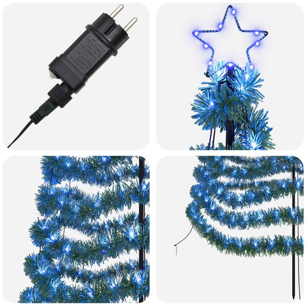 LED-es csillogó karácsonyfa földnyárssal EKENAS 400 cm 588 LED