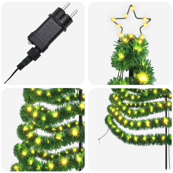 LED-es csillogó karácsonyfa földnyárssal EKENAS 400 cm 588 LED