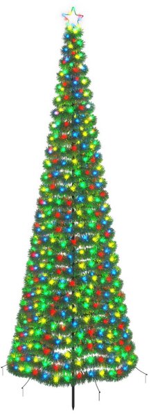 LED-es csillogó karácsonyfa földnyárssal EKENAS 300 cm 475 LED