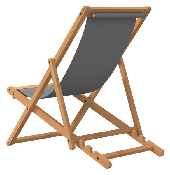 Szürke összecsukható tömör tíkfa strandszék