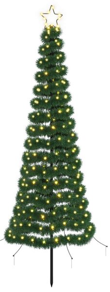 LED-es csillogó karácsonyfa földnyárssal EKENAS 180 cm 220 LED