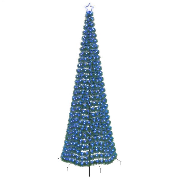 LED-es csillogó karácsonyfa földnyárssal EKENAS 300 cm 475 LED
