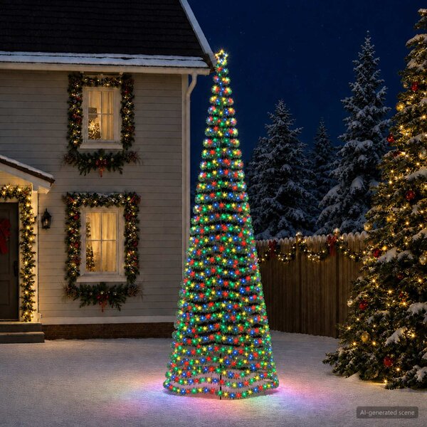 LED-es csillogó karácsonyfa földnyárssal EKENAS 500 cm 868 LED