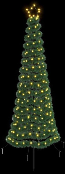 LED-es csillogó karácsonyfa földnyárssal EKENAS 180 cm 220 LED