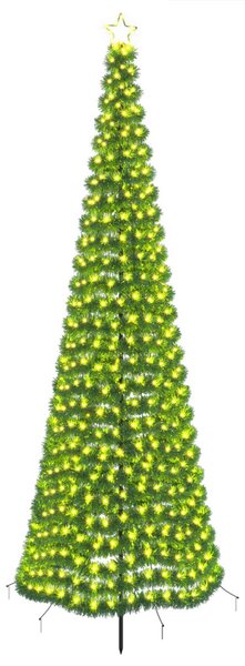 LED-es csillogó karácsonyfa földnyárssal EKENAS 300 cm 475 LED