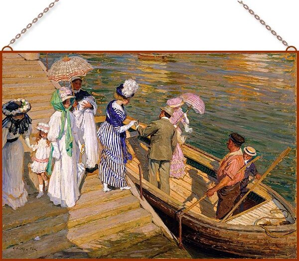 E. Phillips Fox - The Ferry üvegkép, falikép