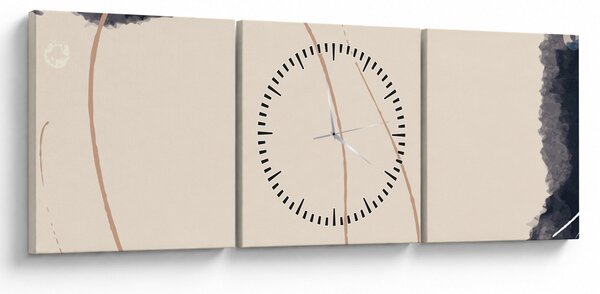 Kép - Bézs absztrakció (órával) (90x30 cm)