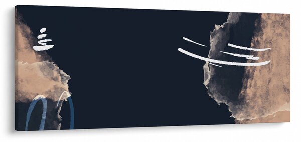 Kép - Sötétkék absztrakció (120x50 cm)