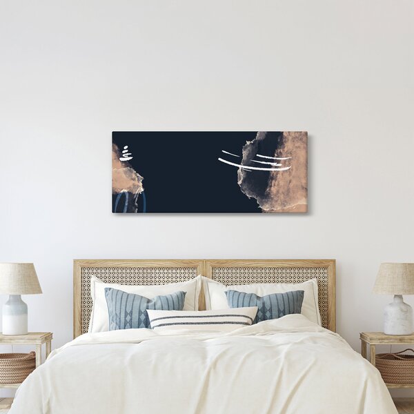 Kép - Sötétkék absztrakció (120x50 cm)