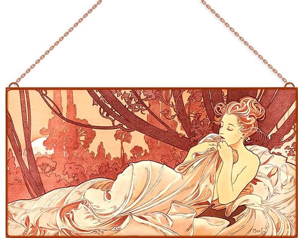 Alfons Mucha - Dusk üvegkép, falikép
