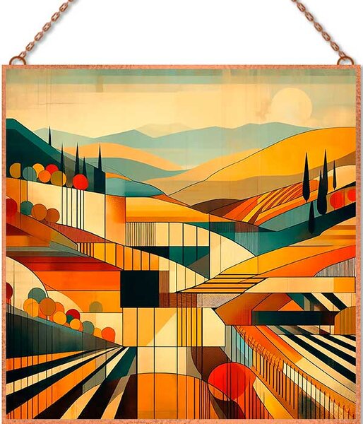 Bauhaus táj üvegkép, falikép