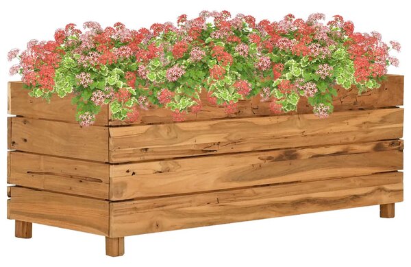 Újrahasznosított tíkfa és acél magaságyás 100 x 40 x 38 cm