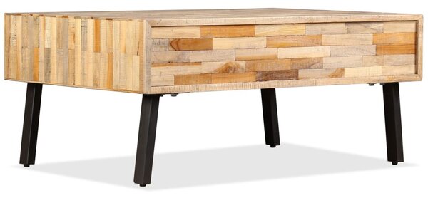 Tömör újrahasznosított tíkfa dohányzóasztal 90 x 65 x 40 cm