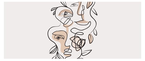 Kép - Line art arckezelés (120x50 cm)