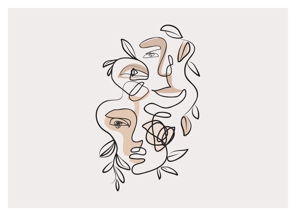 Kép - Line art arckezelés (70x50 cm)