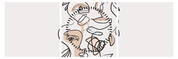Kép - Line art arckezelés (órával) (90x30 cm)
