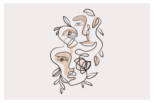 Kép - Line art arckezelés (90x60 cm)