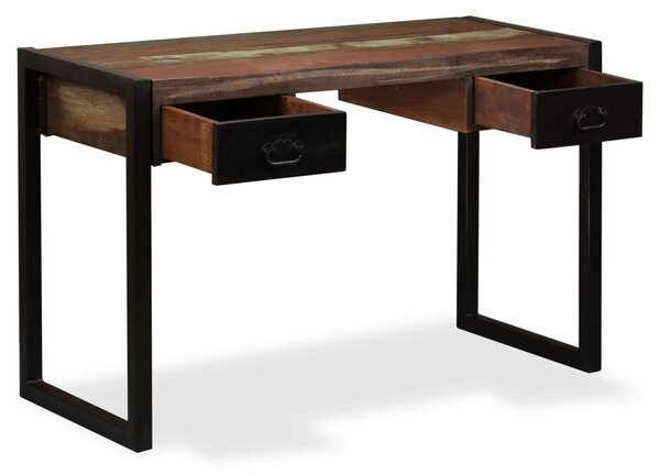 Tömör újrahasznosított fa íróasztal 2 fiókkal 120 x 50 x 76 cm