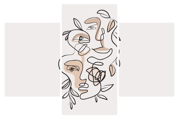 Kép - Line art arckezelés (90x60 cm)