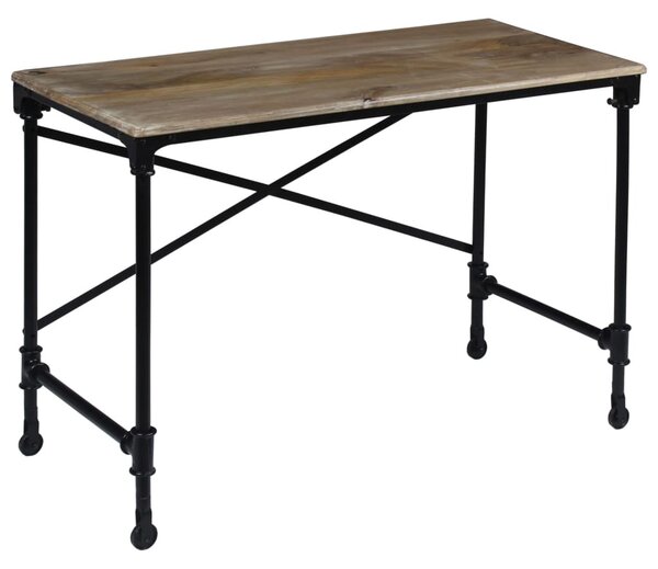 Tömör mangófa és acél íróasztal 110 x 50 x 96 cm