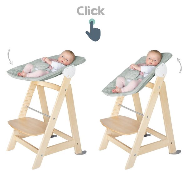 Világoszöld-natúr színű etetőszék Style Born Up 2in1 – Roba
