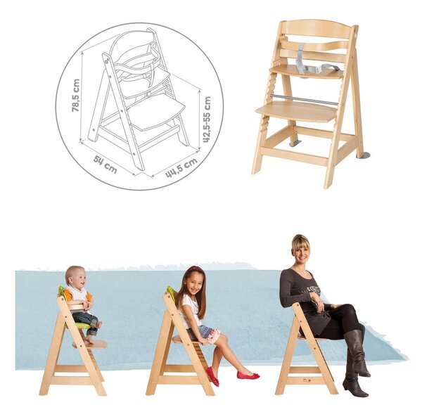 Világoszöld-natúr színű etetőszék Style Born Up 2in1 – Roba