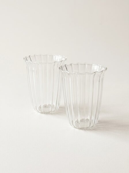 Sinsay - Bordázott poharak hullámos peremmel 2 pack - clear