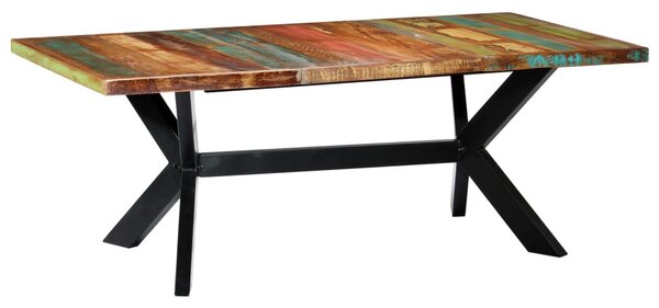 Tömör újrahasznosított fa étkezőasztal 200 x 100 x 75 cm